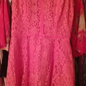 LAUREN CONRAD Pink Lace Dress